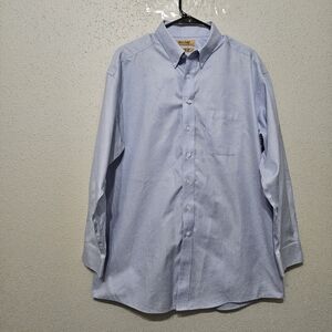 Roundtree & Yorke Gold Label Light Blue Button-Down Shirt 16½-34 Cotton Classic